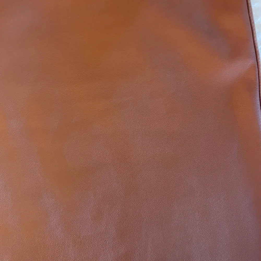 Abercrombie & Fitch Tan Faux Leather Pants.  90’s Straight Ultra High Rise - Picture 6 of 6